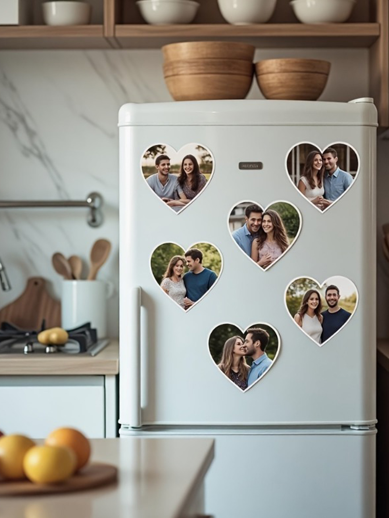 Customizable Heart Photo Fridge Magnet